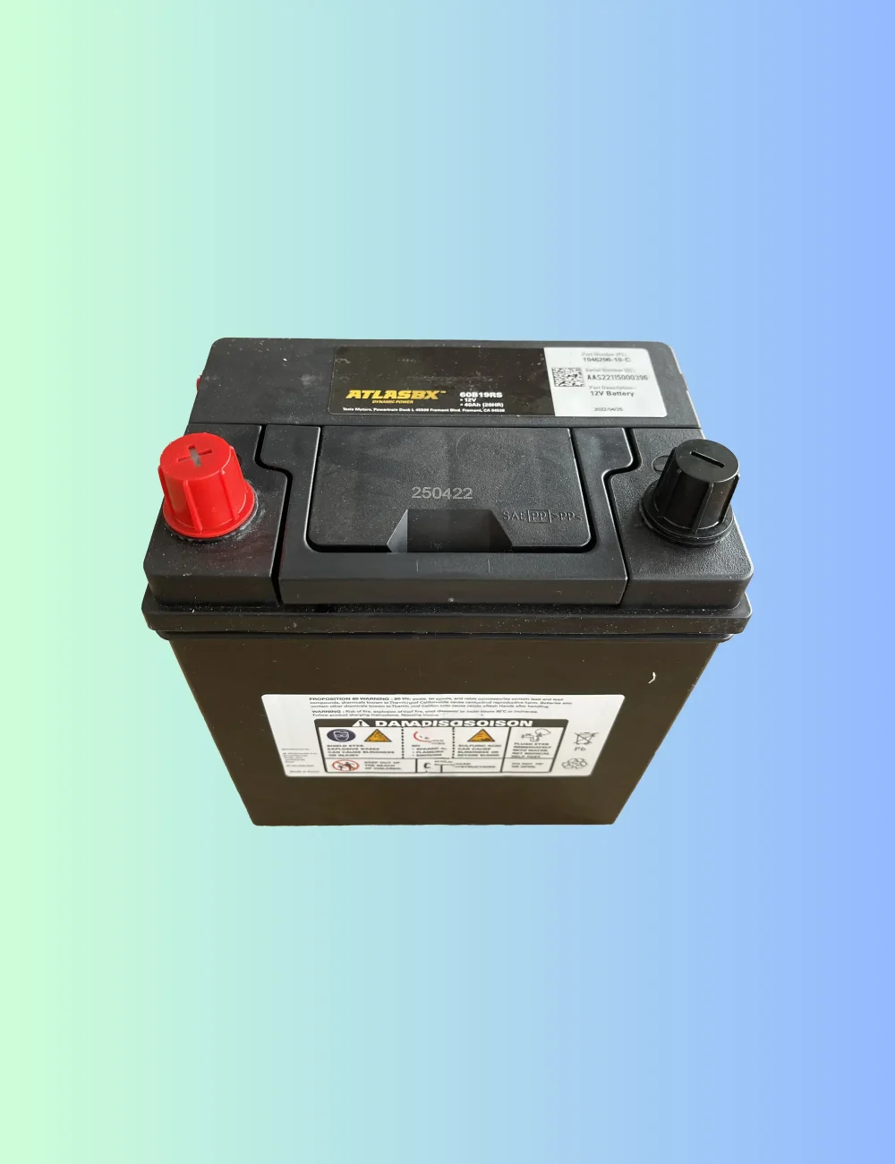MX Accu 12v 1046200-10-C, BATTERY, 12V,ATLASBX B19, FLOODED