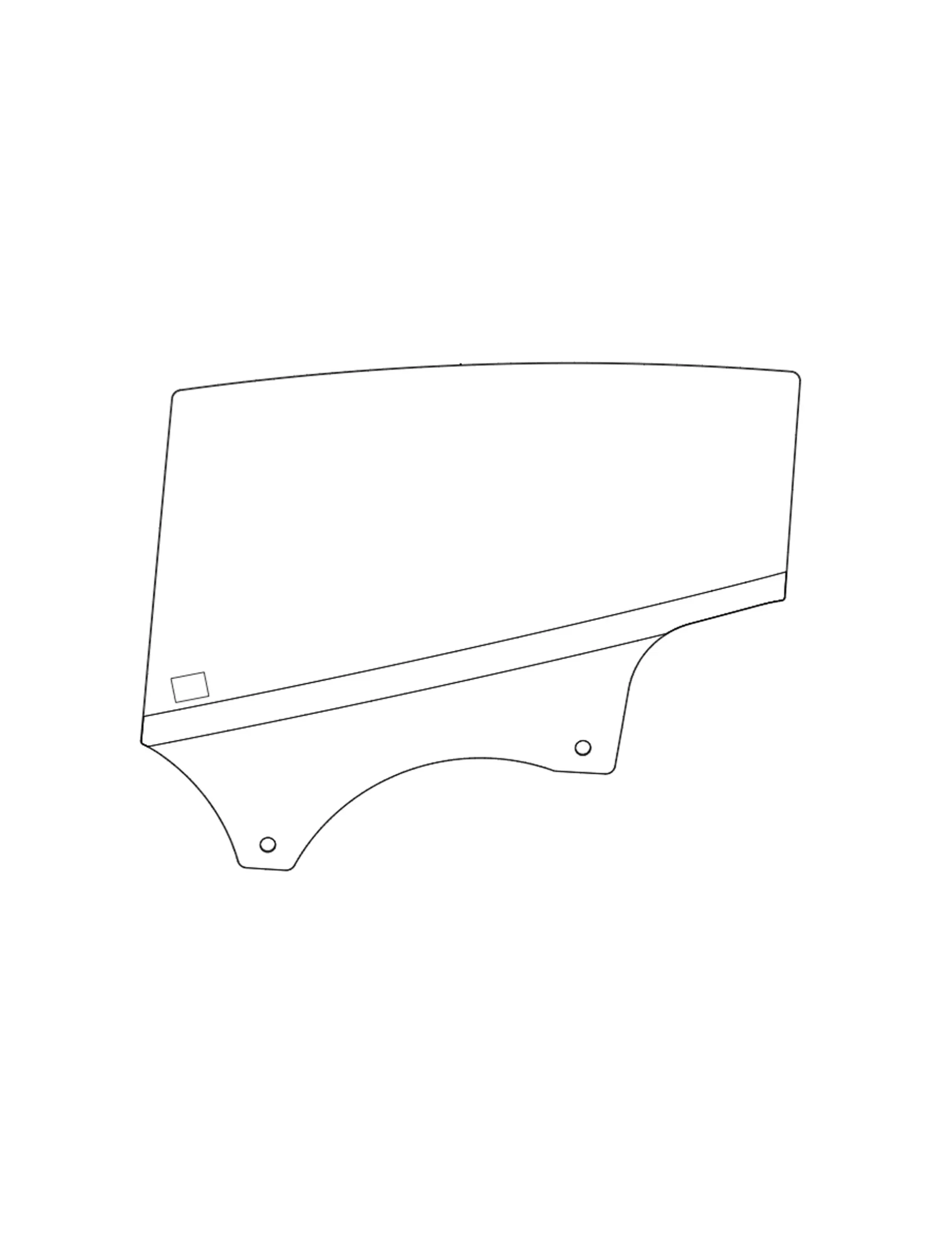 M3 Achterportier zijruit 1773071-00-B, MOVING SIDE GLASS REAR DOOR RIGHT LAMINATED