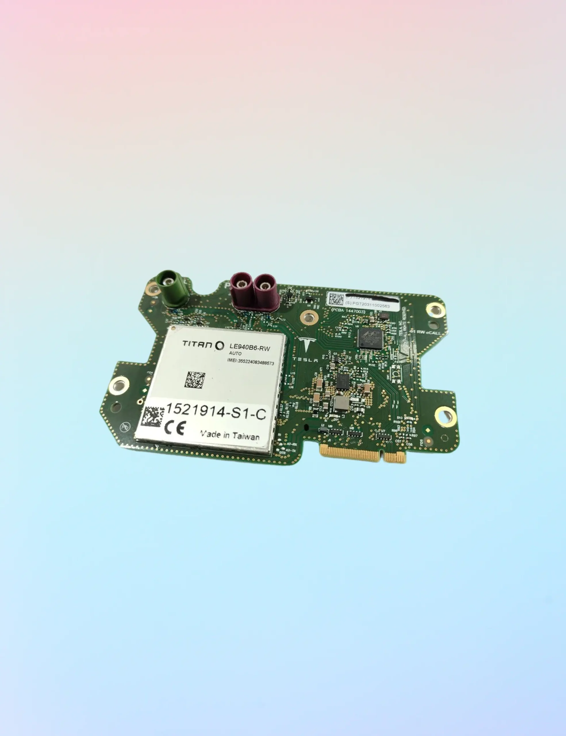 Tesla Model 3 4G LTE Modem EU 1521914-S1-B, 1521914-S1-C, 1601971-S1-C, FUSED CONFIGURED CONNECTIVITY CARD